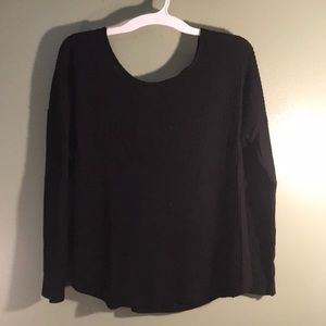 Long sleeve black waffle shirt